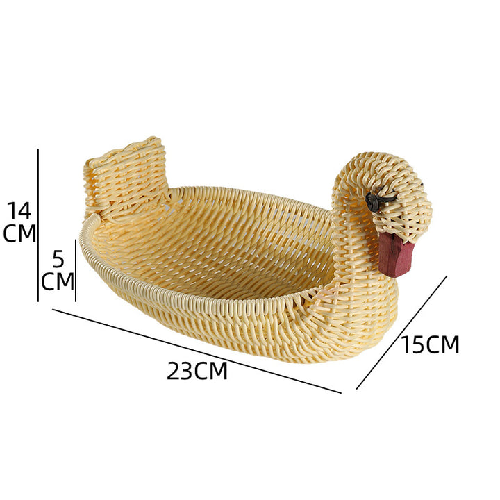Unisex Braided Decoration Basket in Duck Shape Bowlift