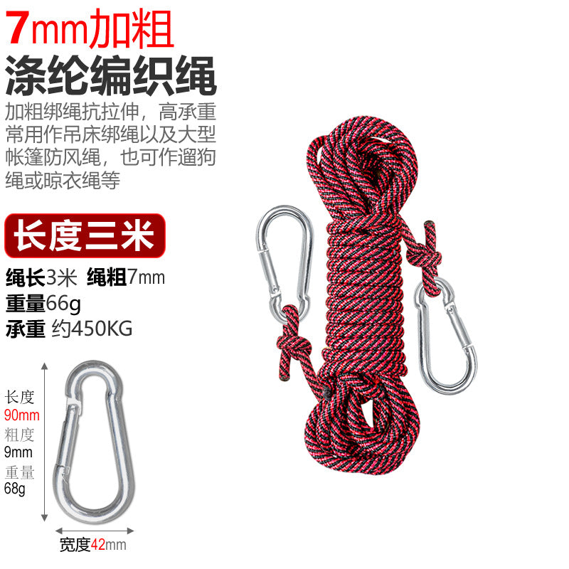 High-load abseiling rope with carabiner hook Bowlift