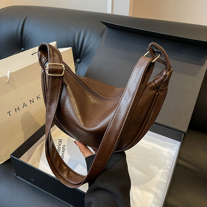 Sleek Leather Hobo Bag Bowlift