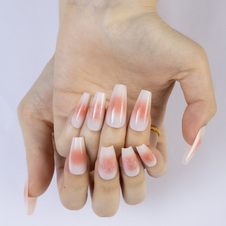 High-gloss artificial nails with rose effect Bowlift