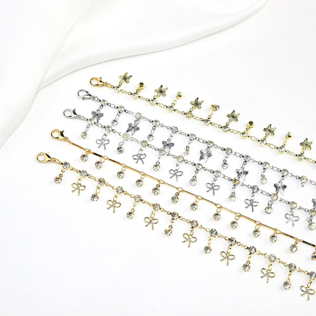 Elegant Crystal Chain Anklet Bowlift
