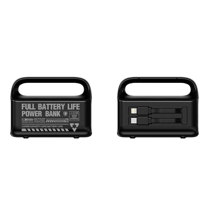 Portable power bank with integrated cable and ergonomic design Bowlift