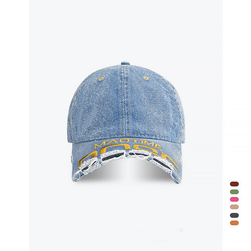 Distressed Denim Baseball Cap