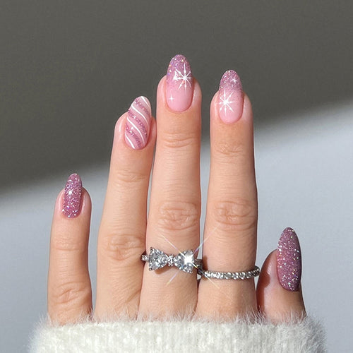 Glamorous Glittery Press-On Nail Collection Bowlift