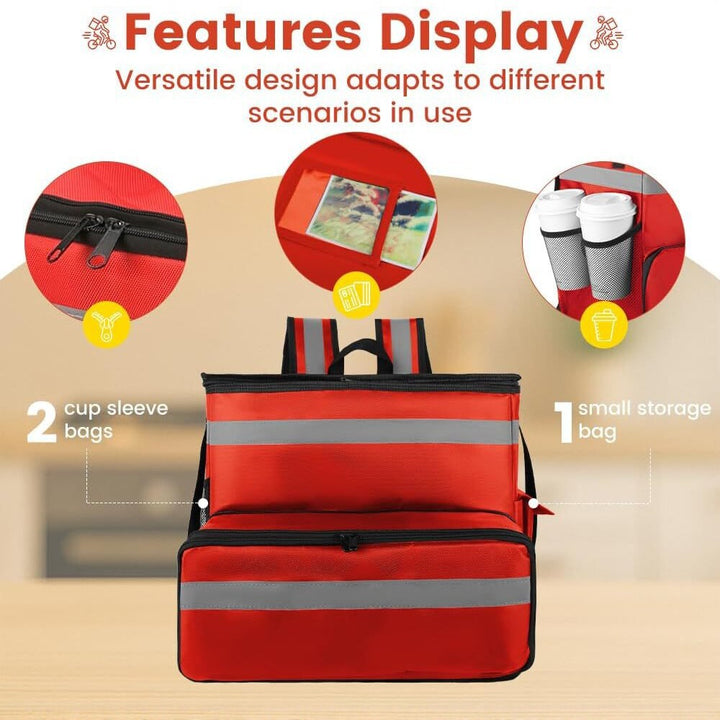 Women's Insulated Pizza Delivery Bag with Multiple Compartments and Carrying Options Bowlift