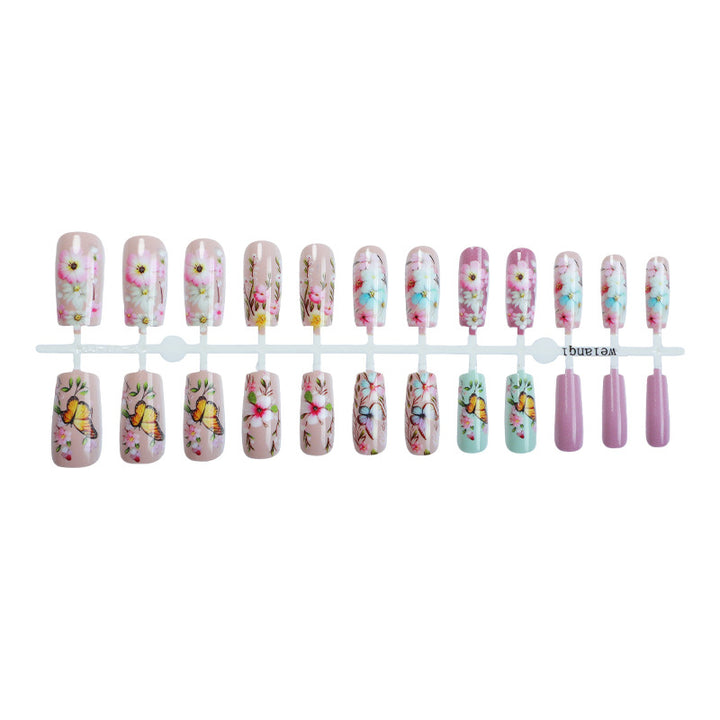 Floral Art Press-On Nails Set Bowlift
