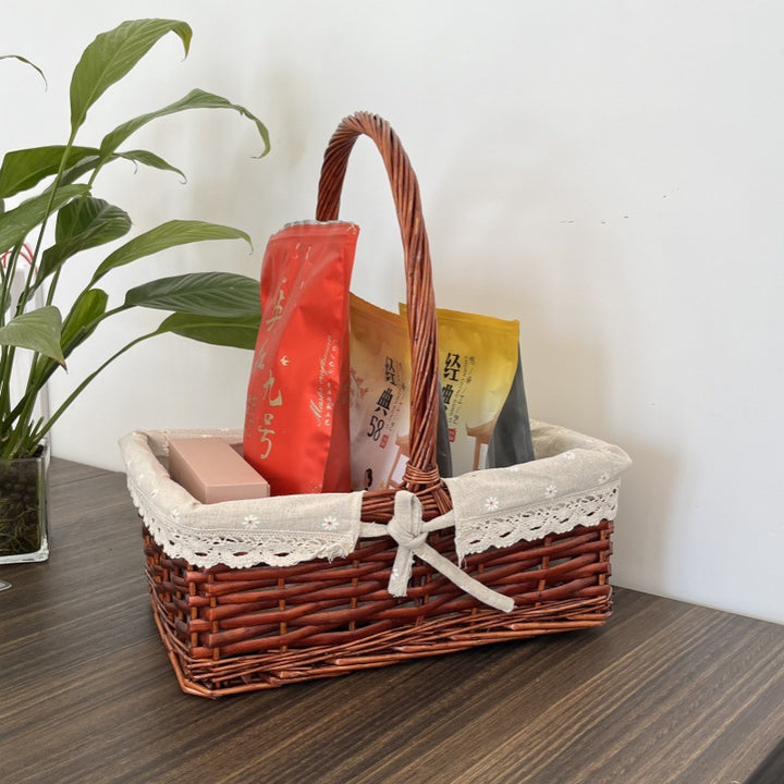Decorative Woven Storage Basket Bowlift