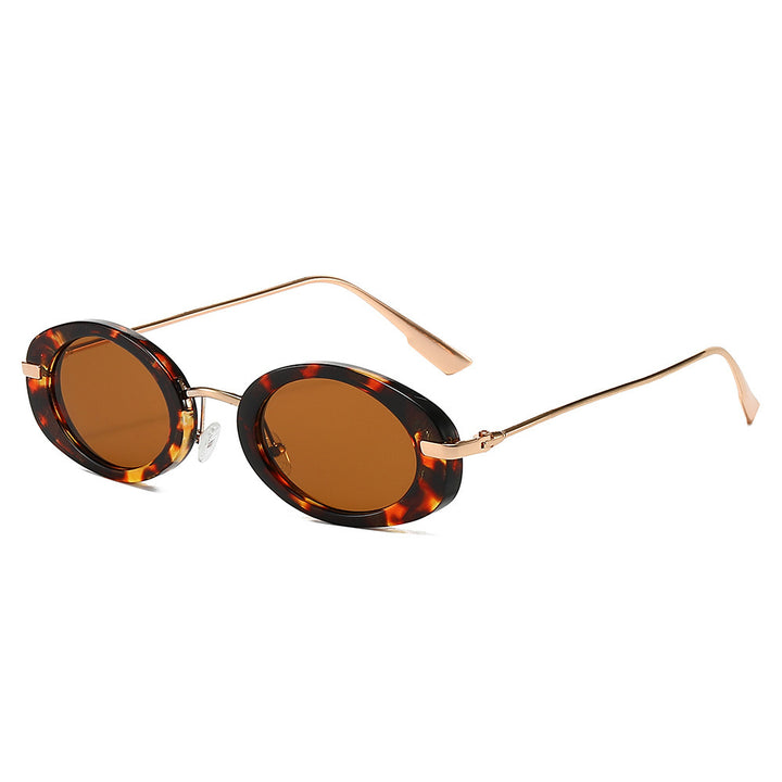 Vintage Oval Sunglasses with Metal Accents Bowlift