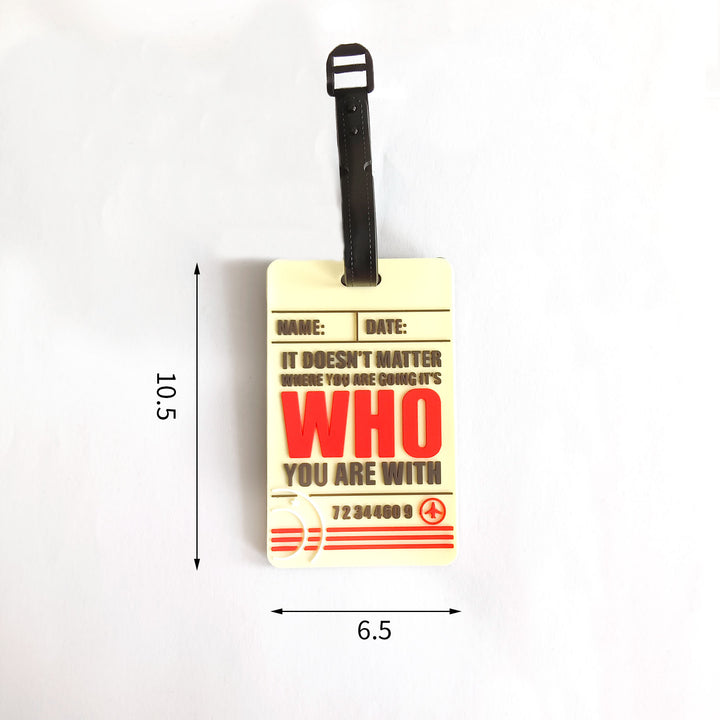 Unisex luggage tag made of durable silicone with airplane motif Bowlift