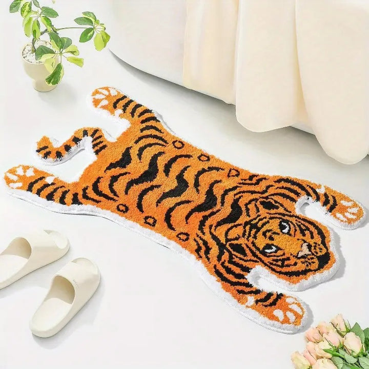Tiger-Themed Plush Area Rug