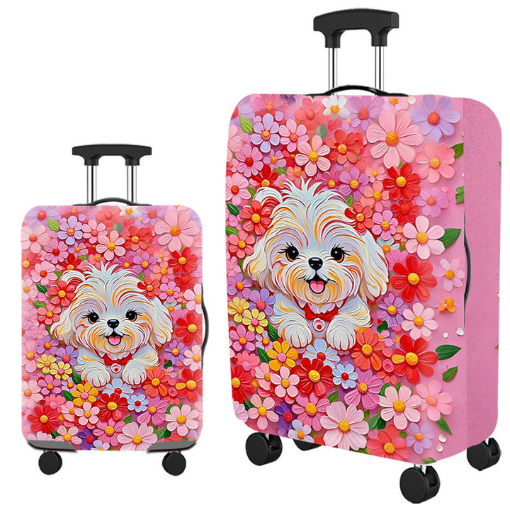 Tropical Leaf Print Hard Shell Luggage Bowlift