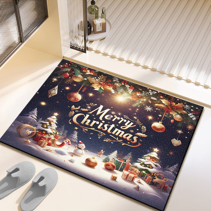 Festive Christmas-Themed Bath Mat Bowlift