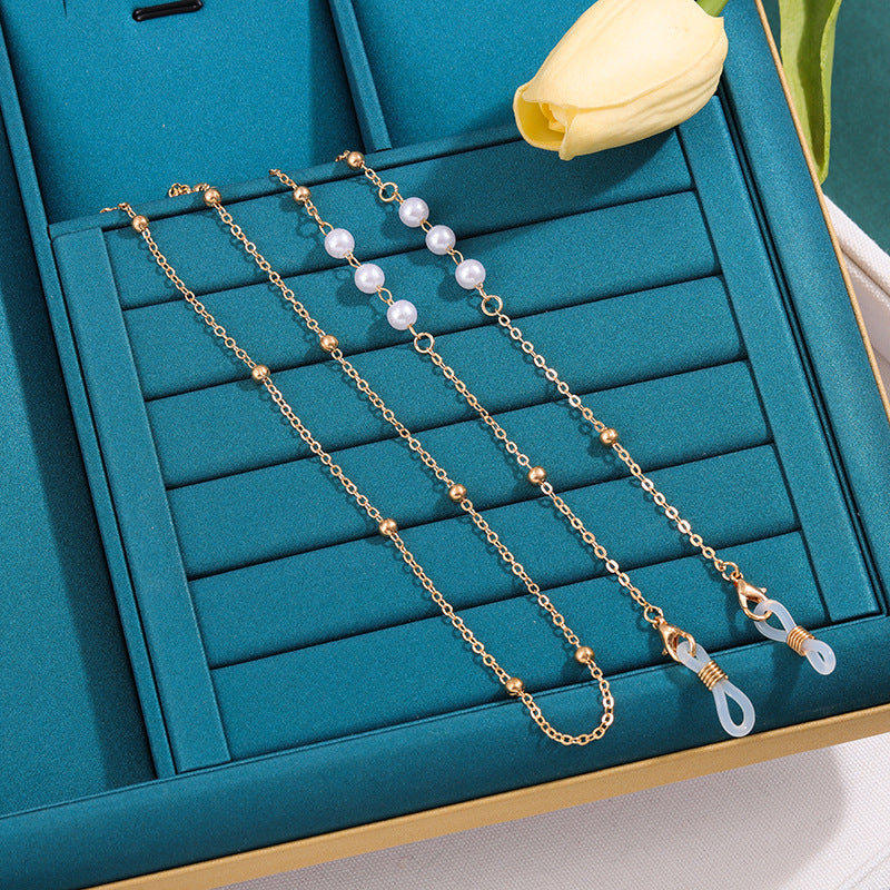 Elegant Pearl Eyewear Holder Chain Bowlift