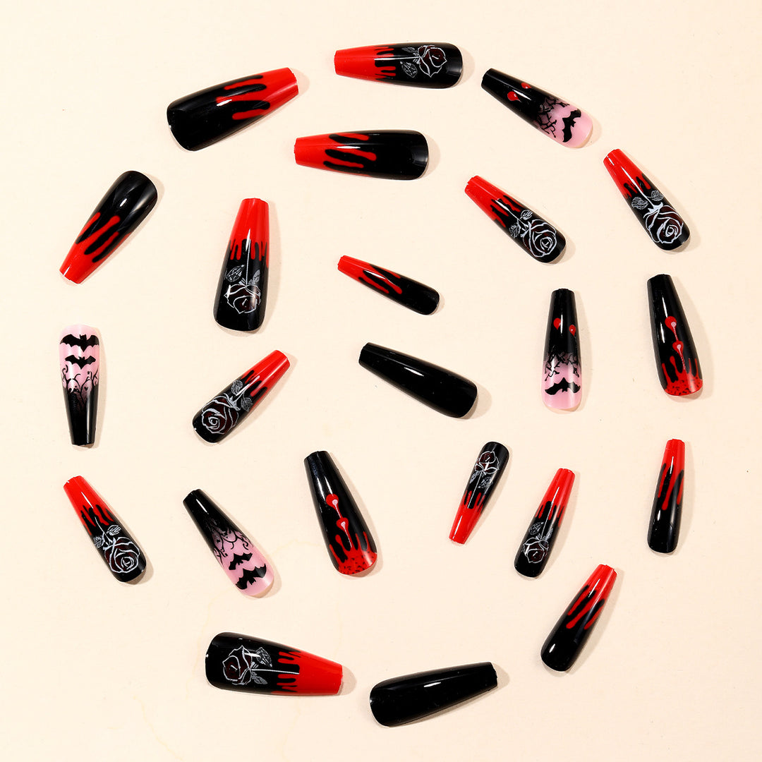 Gothic-Themed Stiletto Nail Art Extensions Bowlift