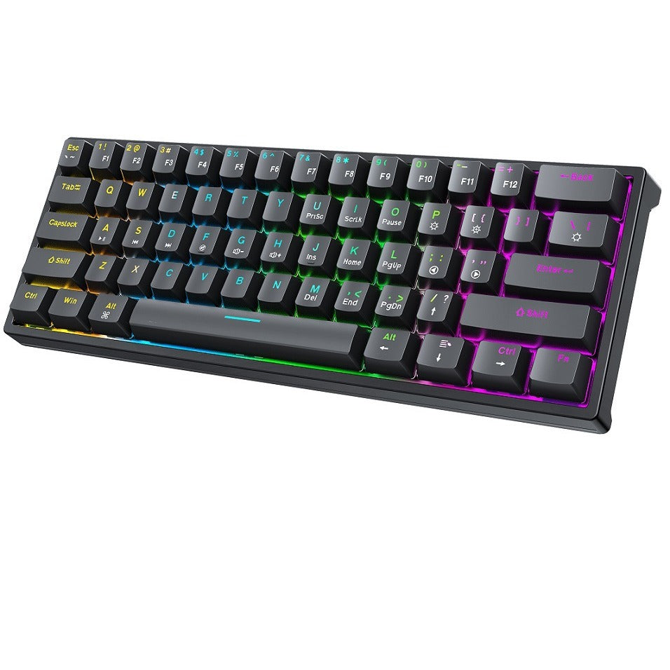 Compact Gaming Keyboard with Customizable Keys and Ergonomic Design Bowlift