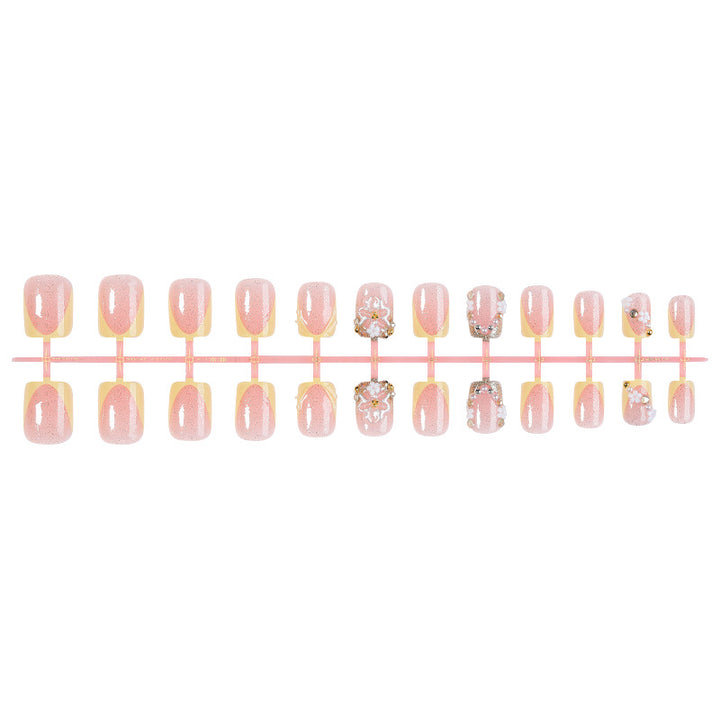 Elegant Floral Press-On Nail Art Set Bowlift