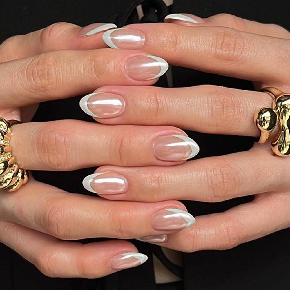 French Tip Press-On Nails Bowlift