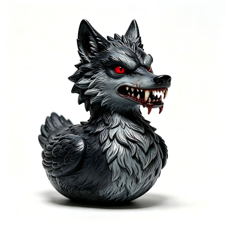 Creepy rubber duck with wolf design Bowlift