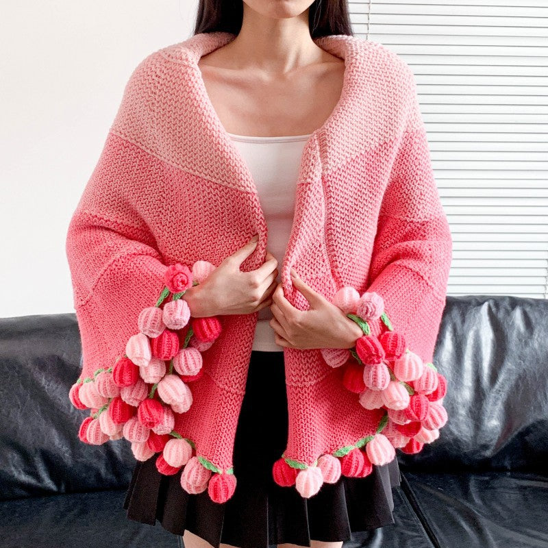 Handmade Bouquet of Crocheted Flowers Bowlift