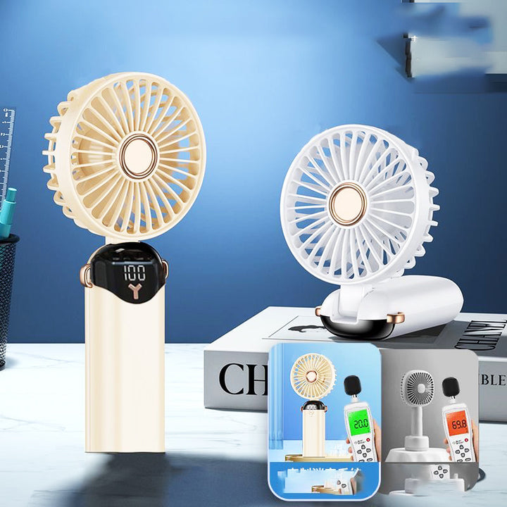 Portable Mini Hand Fan with Digital Display Bowlift