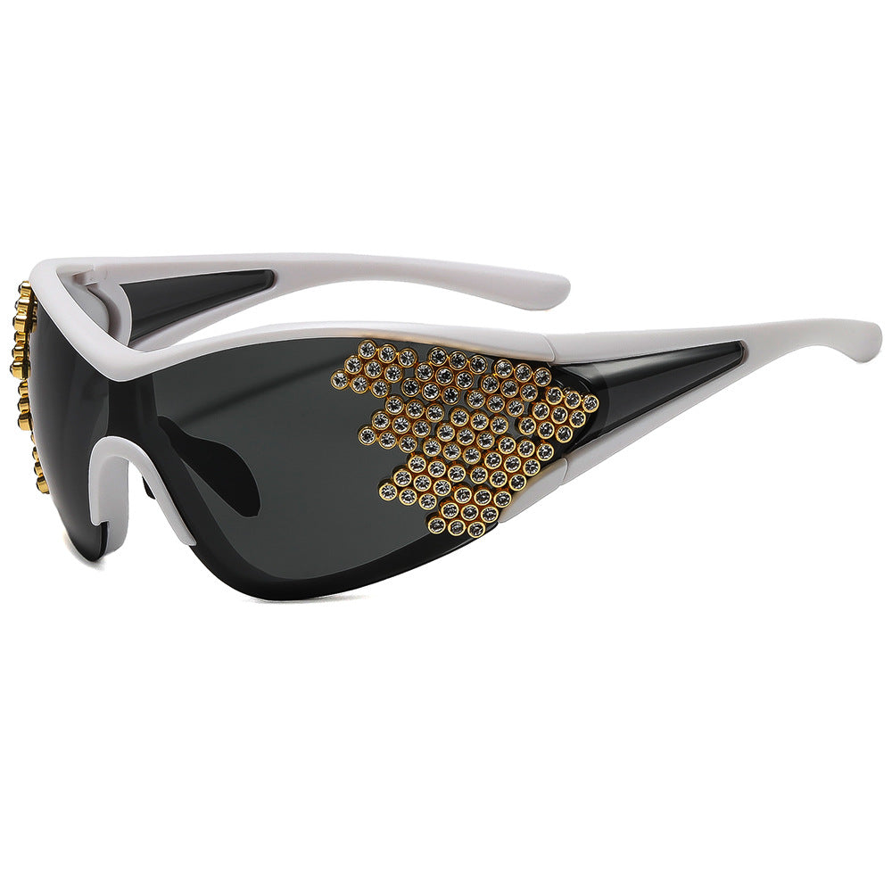 Ladies sporty sunglasses with sparkling decor Bowlift