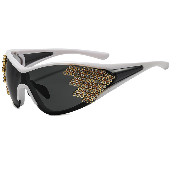 Ladies sporty sunglasses with sparkling decor Bowlift