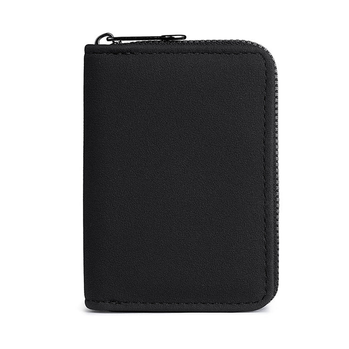 Compact Zippered Leather Wallet