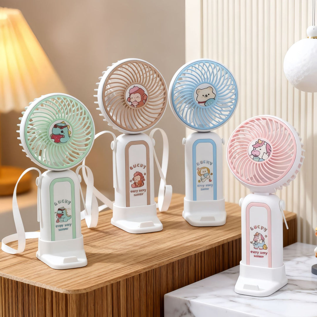 Ladies Portable Hand Fan with Cute Design Bowlift