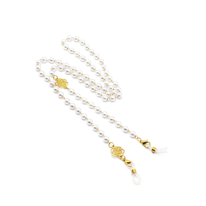 Elegant Pearl and Gold-Accented Eyewear Chain Bowlift