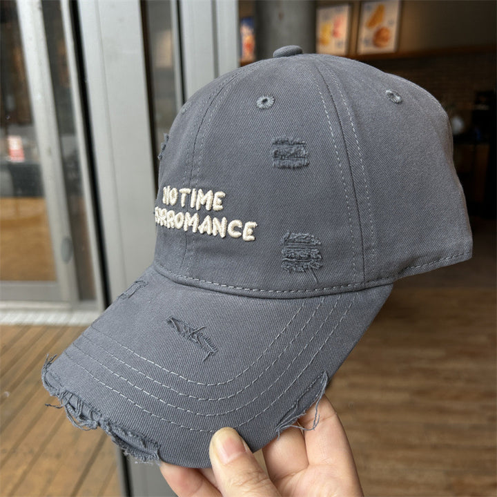 Women's Distressed Cotton Adjustable Baseball Cap Bowlift 1784084193