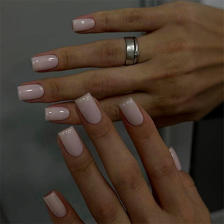 Premium False Nail Set for Elegant Natural Finish Bowlift