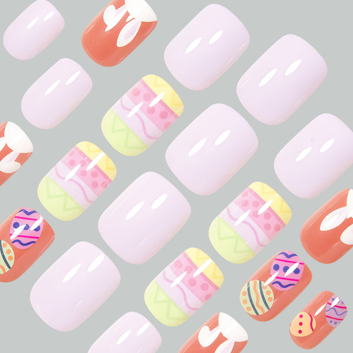 Decorative Easter-Themed Press-On Nail Art Bowlift