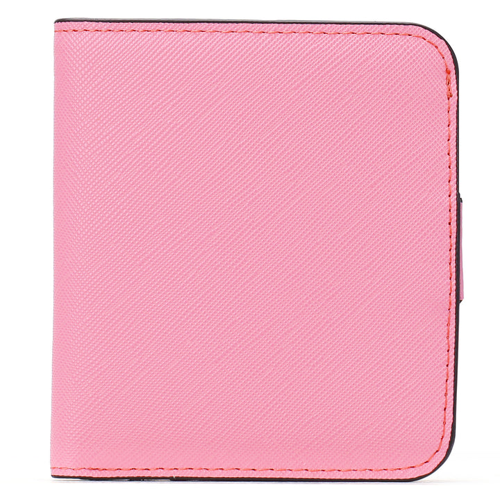 Compact Saffiano Card and Coin Wallet with Zipper Pocket Bowlift