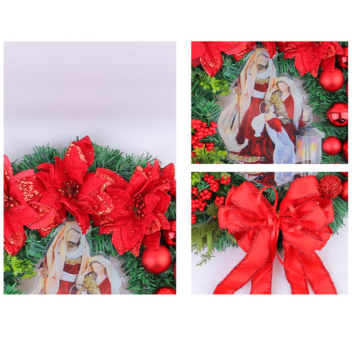 BowLift | Christmas Wreath with Nativity and LED Lights