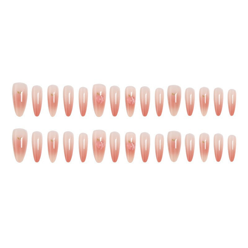 Nail set in elegant ombre design with artistic accents Bowlift