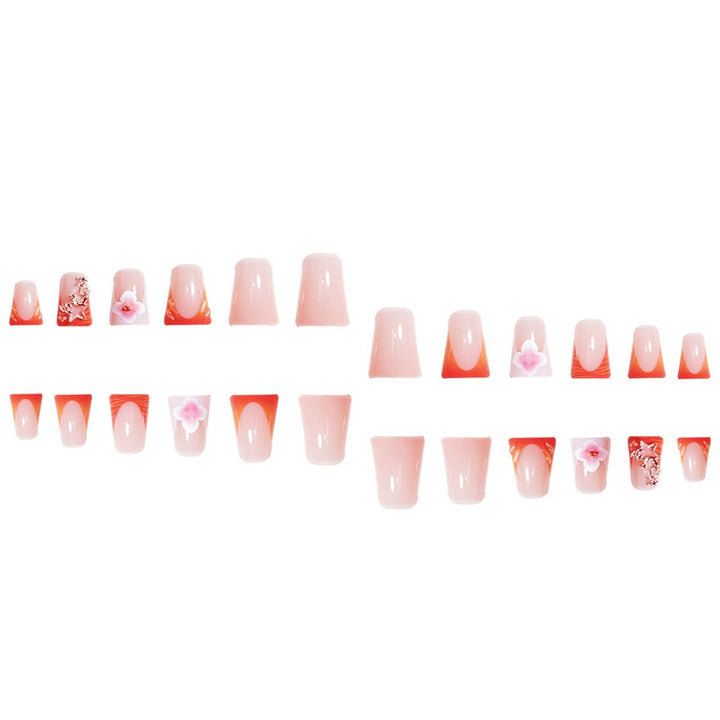 Floral Accent Press-On Nail Set Bowlift