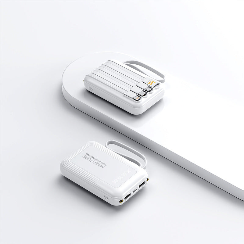 Practical power bank with wireless fast charging function and integrated cable system Bowlift