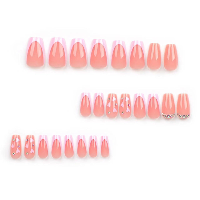 Decorative Faux Nail Extensions with Rhinestone Accents Bowlift