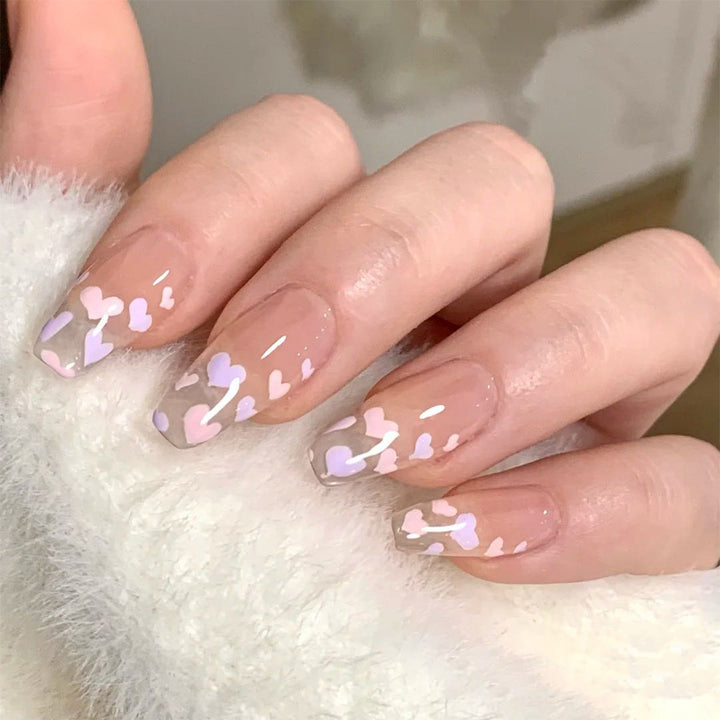 Artful Nail Art with Heart Pattern Bowlift