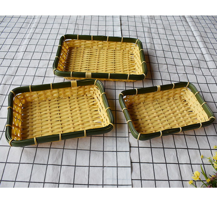 Handcrafted Woven Storage Tray Set Bowlift