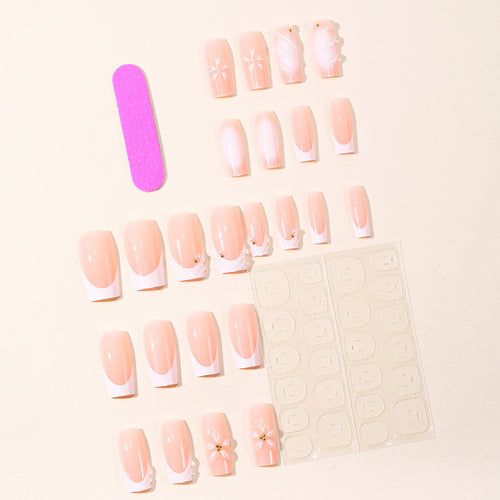 Elegant Floral 3D Acrylic Nail Art Bowlift