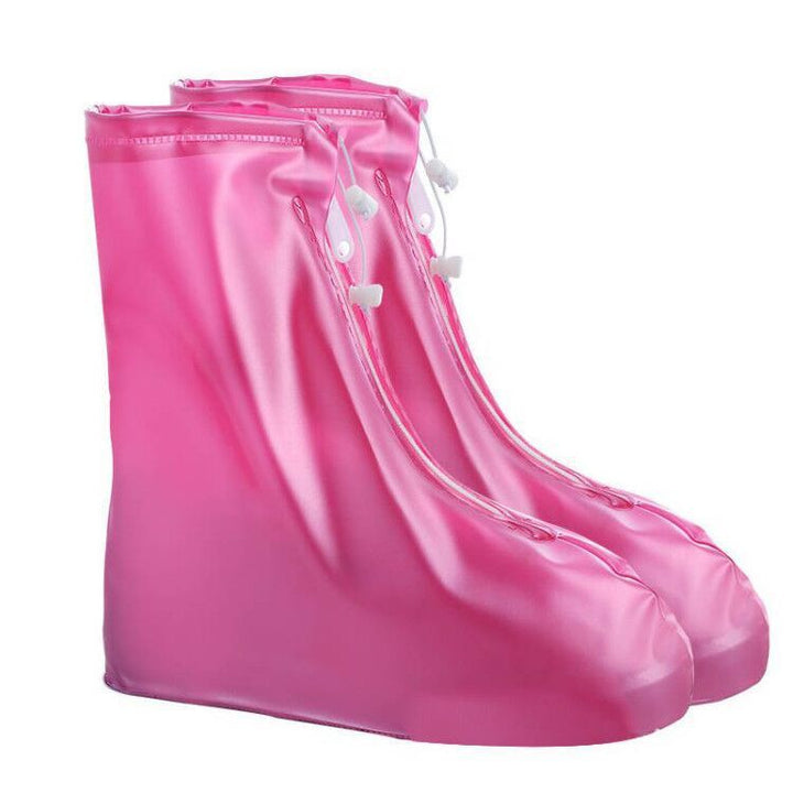 Waterproof Reusable Non-Slip Rain Boot Covers with Front Zip Seal and Adjustable Drawcord Bowlift