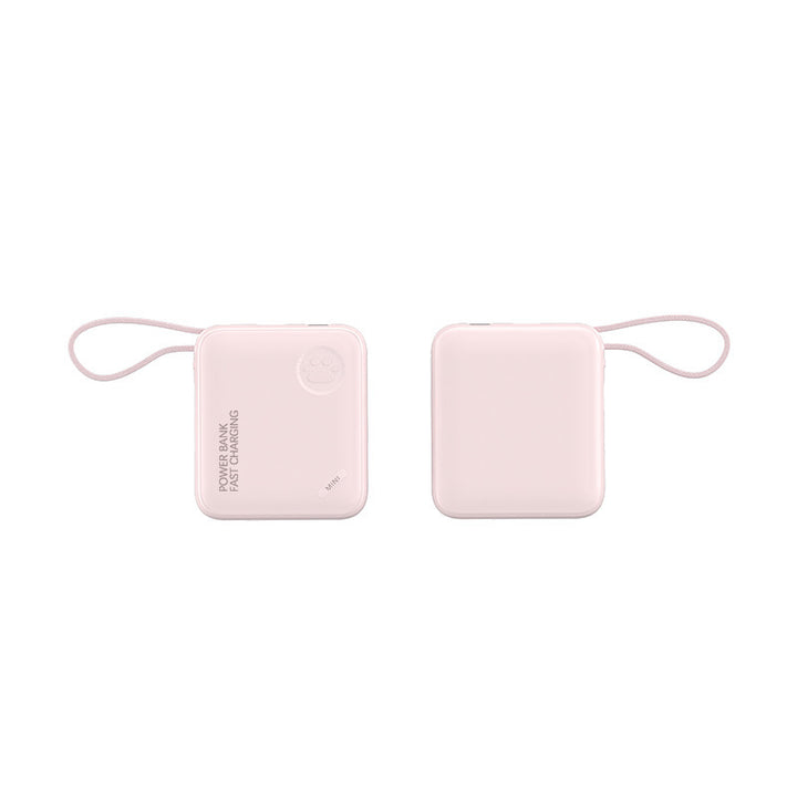 Compact power bank with fast charging function and carrying strap Bowlift