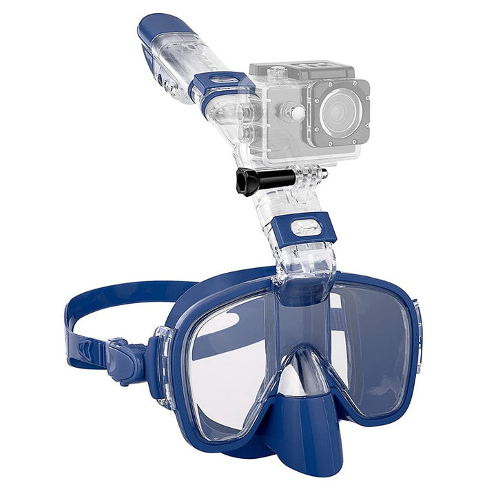 Diving mask with visibility protection and flexible snorkel Bowlift