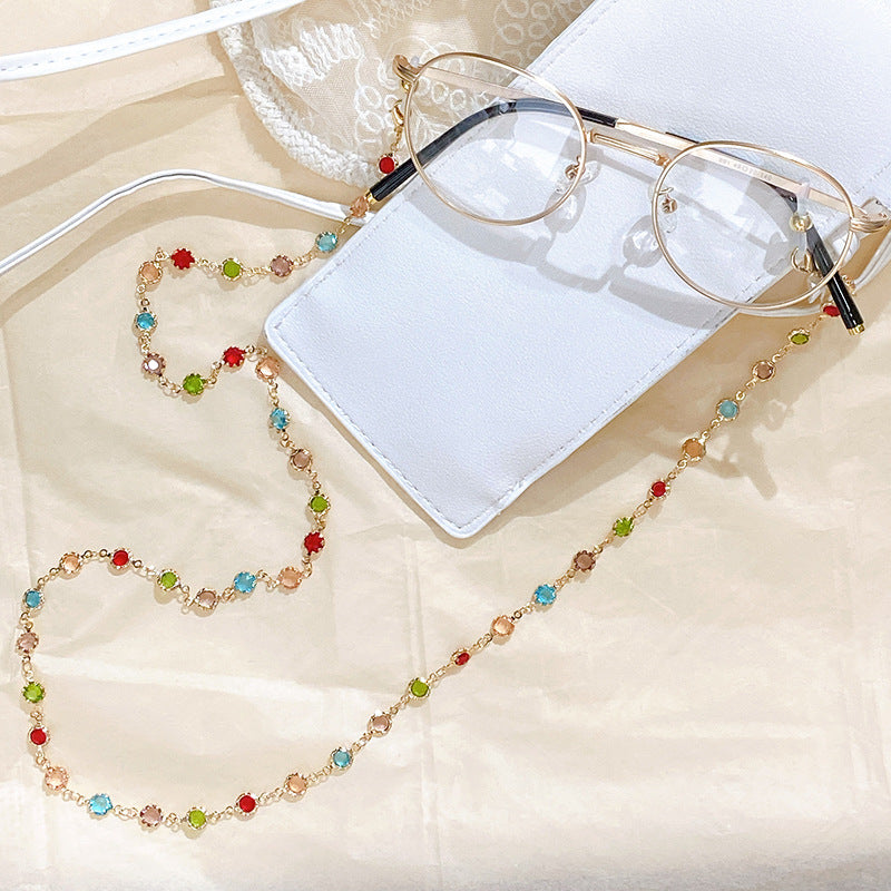 Filigree Glitter Necklace with Colorful Crystals Calstone Bowlift