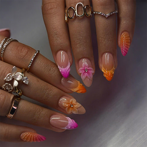 Floral Embellished Press-On Nail Set Bowlift 1788495993