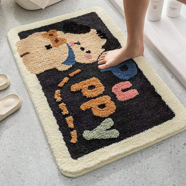 Cute Cartoon Dog Bath Mat Bowlift