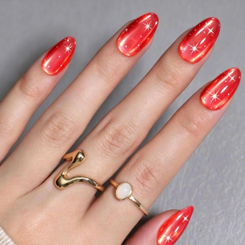 Glossy Stiletto-Shape Press-On Nail Set Bowlift