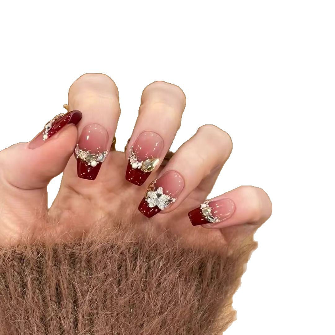 Decorative Glittered Press-On Nail Set Bowlift