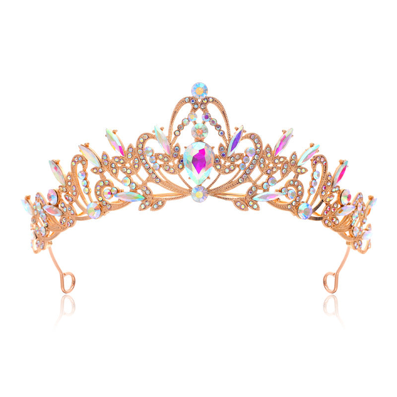 Ladies Elegant Hair Crown with Filigree Crystal Decorations Bowlift